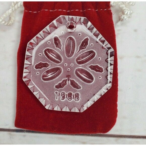 1988 Waterford Crystal 12 Days Christmas 5 Golden Rings Snowflake Ornament - Picture 4 of 12